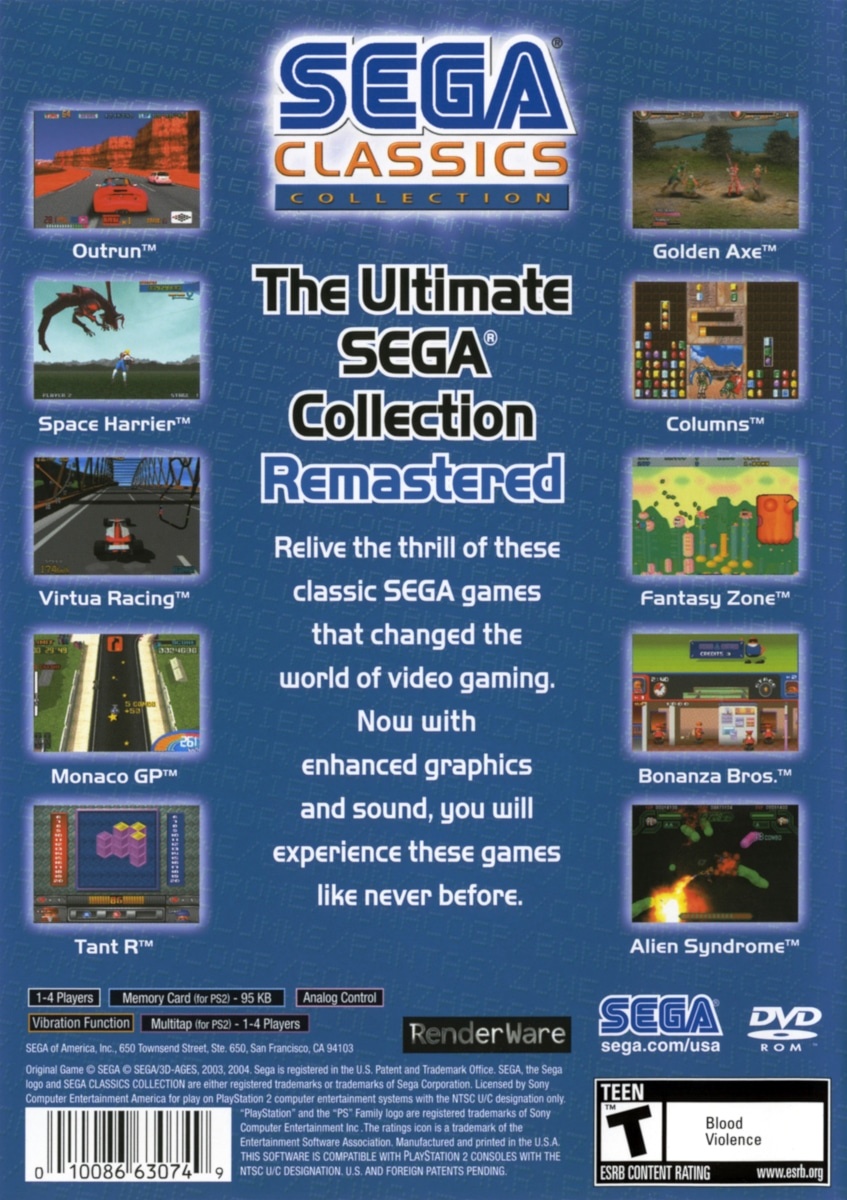 Capa do jogo Sega Classics Collection