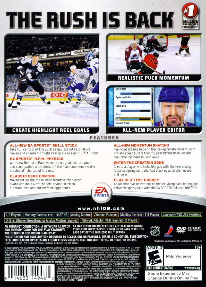 Capa do jogo NHL 06