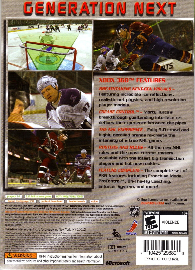 Capa do jogo NHL 2K6