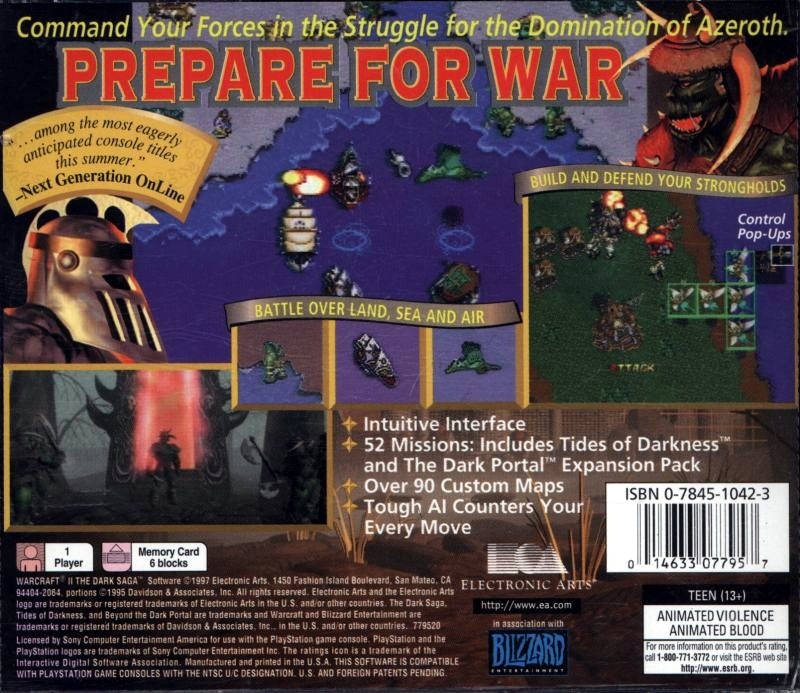 Capa do jogo WarCraft II: The Dark Saga