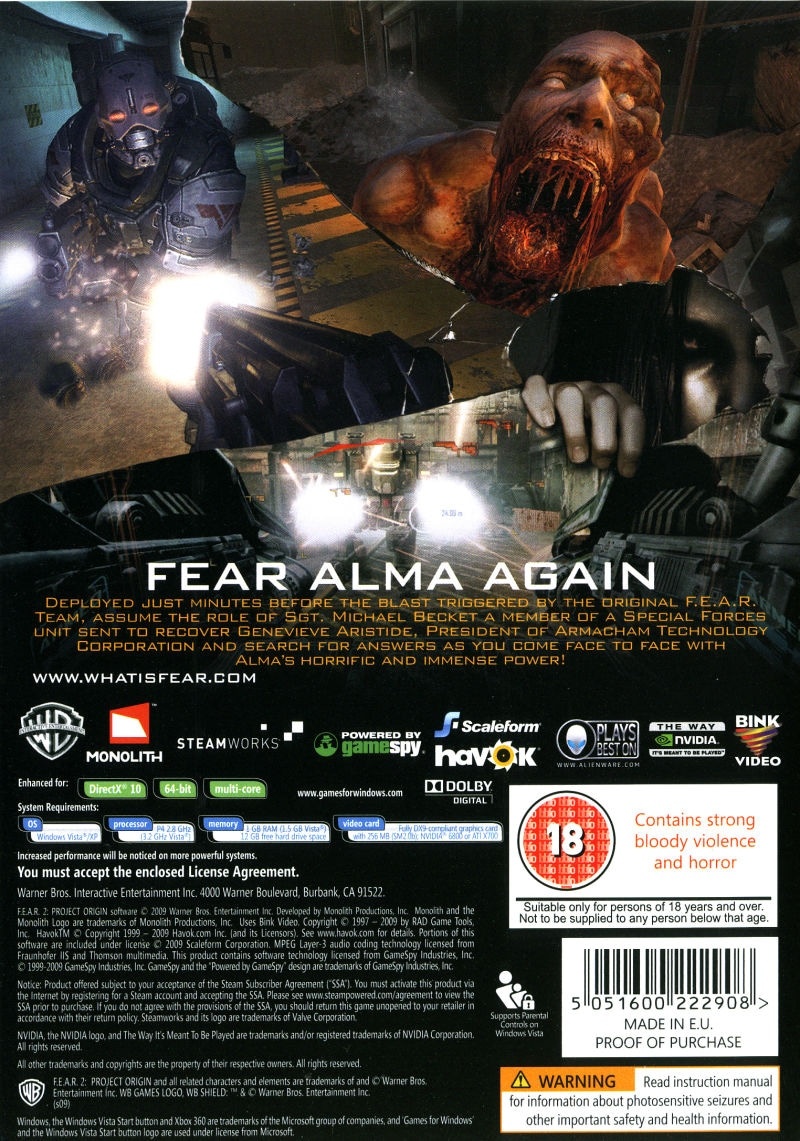 Capa do jogo F.E.A.R. 2: Project Origin