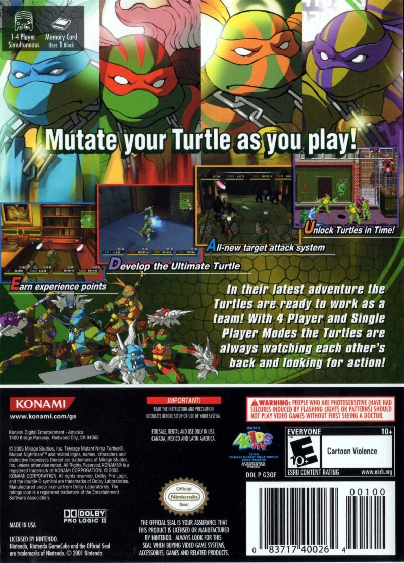 Capa do jogo Teenage Mutant Ninja Turtles 3: Mutant Nightmare