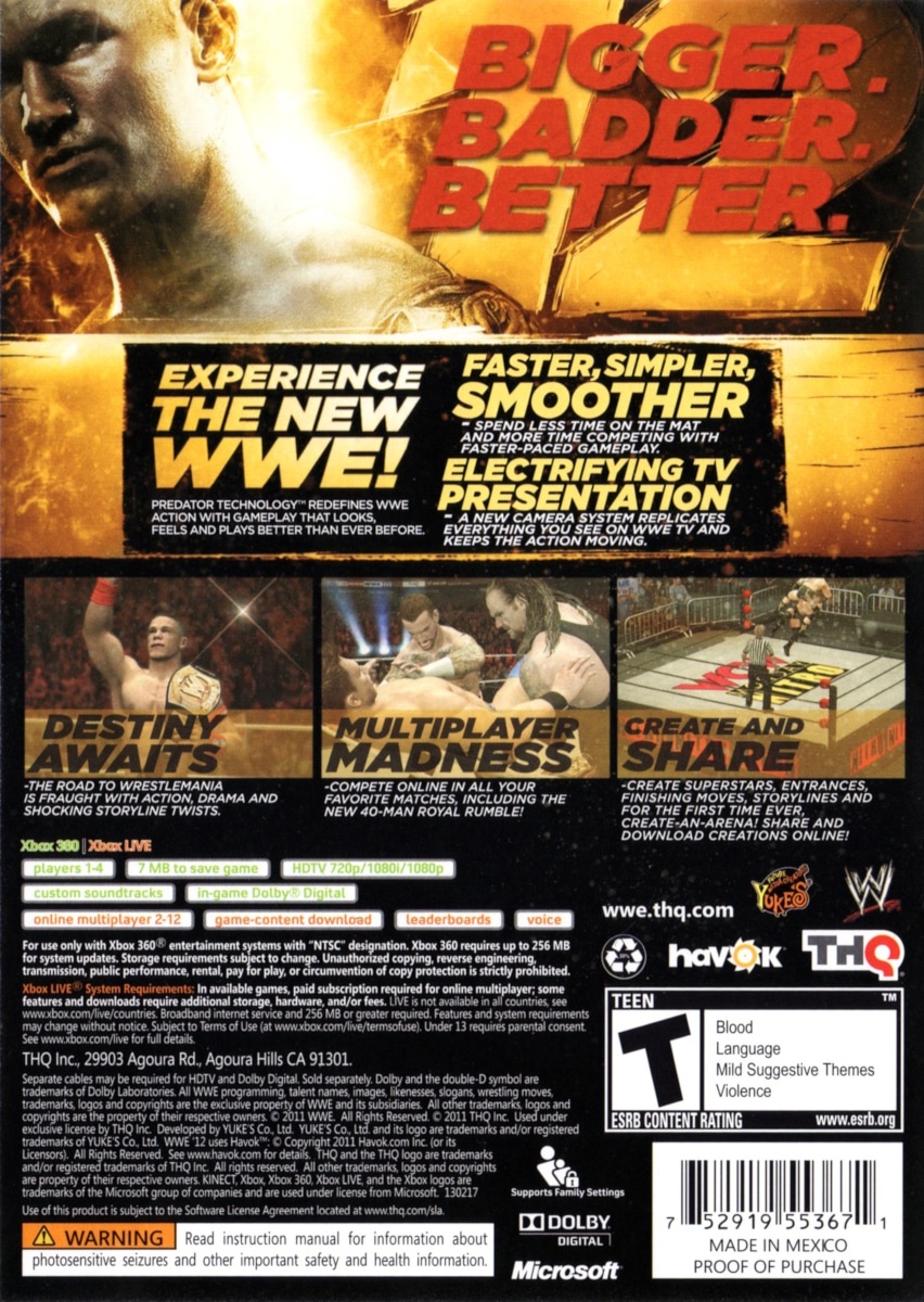 Capa do jogo WWE 12