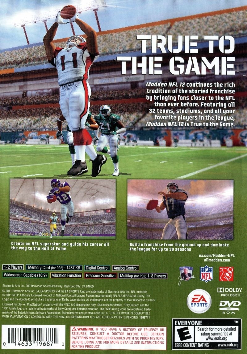 Capa do jogo Madden NFL 12