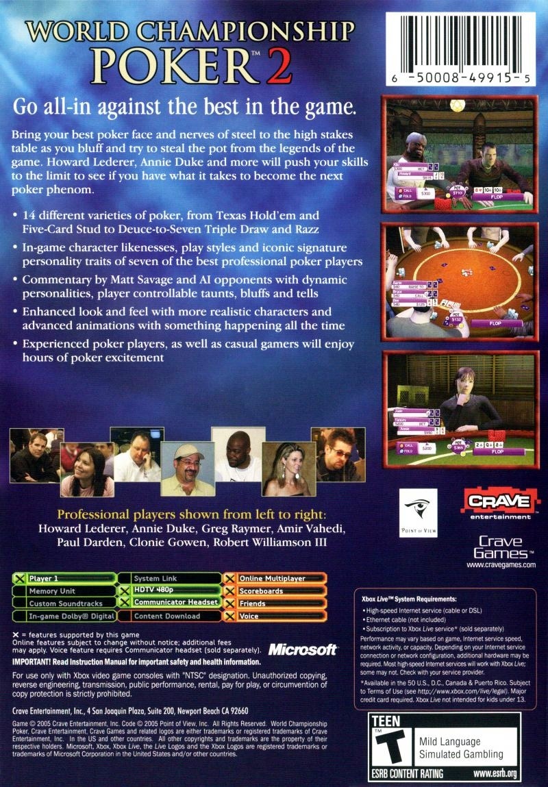 Capa do jogo World Championship Poker 2 featuring Howard Lederer