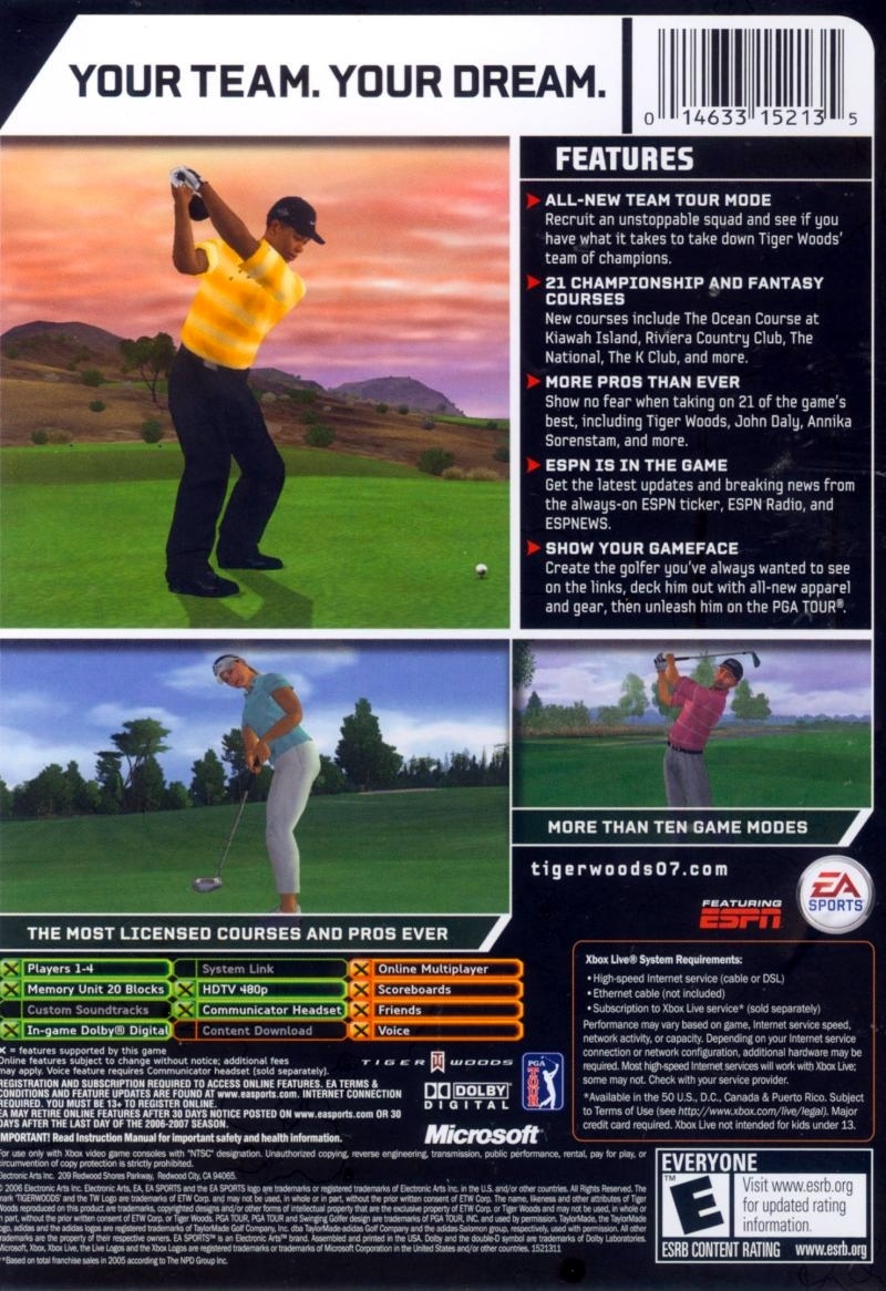 Capa do jogo Tiger Woods PGA Tour 07