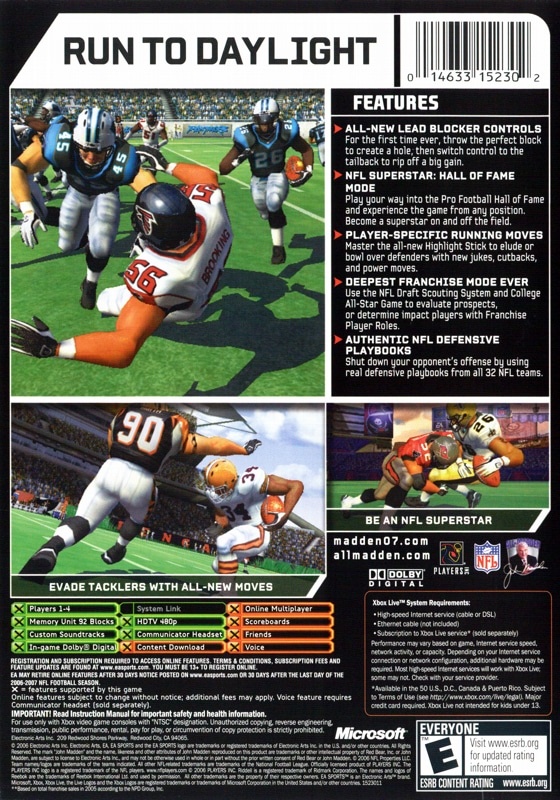 Capa do jogo Madden NFL 07