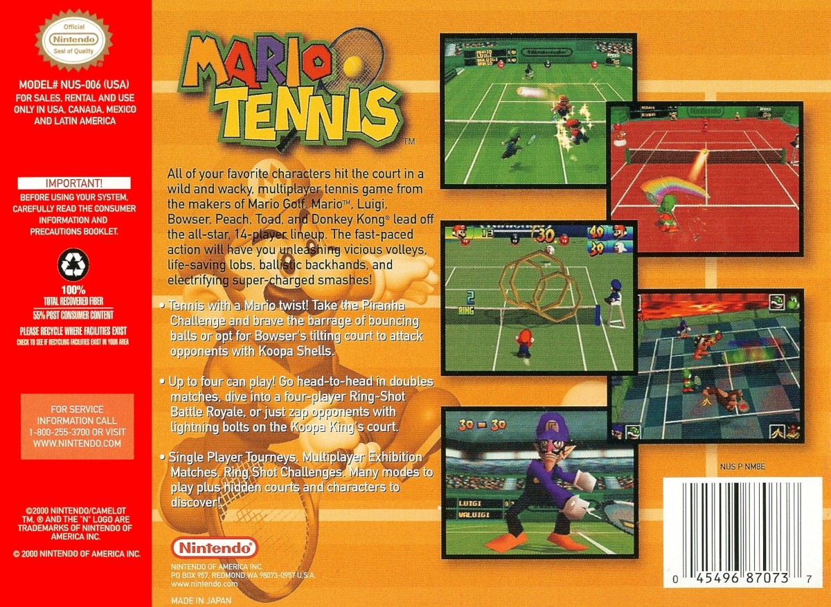 Capa do jogo Mario Tennis