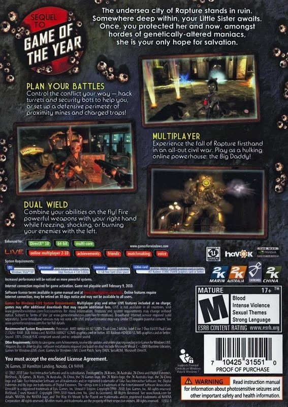 Capa do jogo BioShock 2