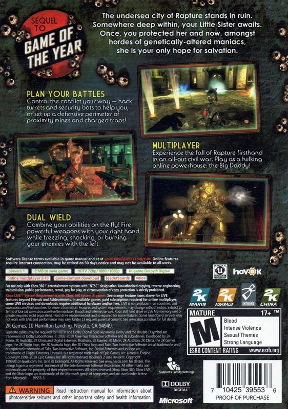 Capa do jogo BioShock 2
