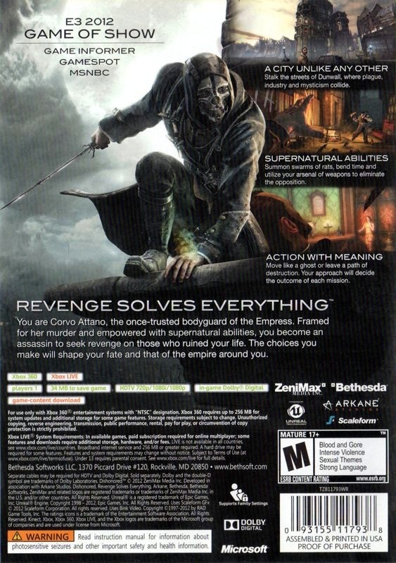 Capa do jogo Dishonored