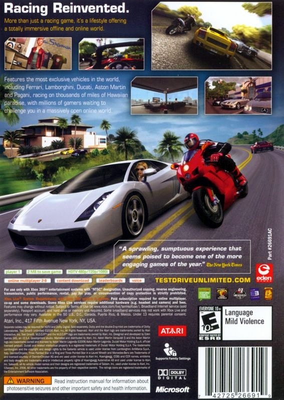 Capa do jogo Test Drive Unlimited