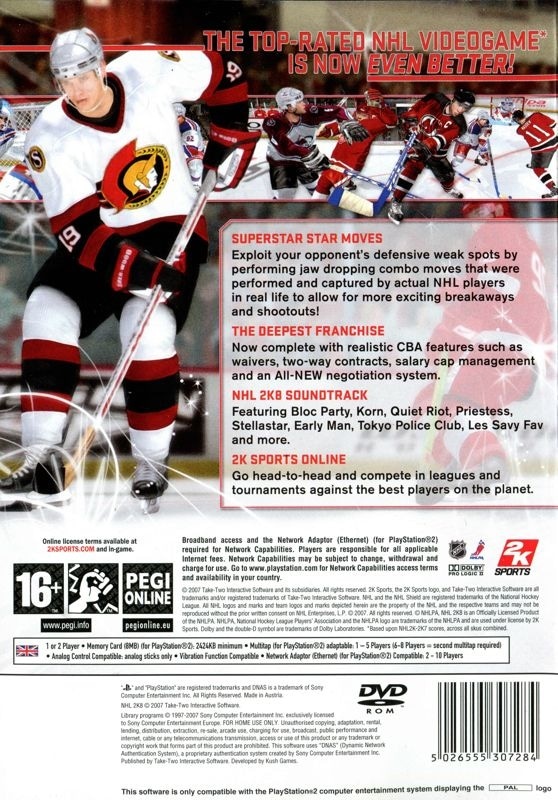 Capa do jogo NHL 2K8