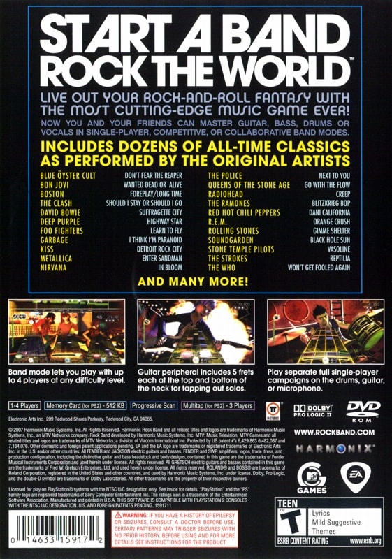 Capa do jogo Rock Band