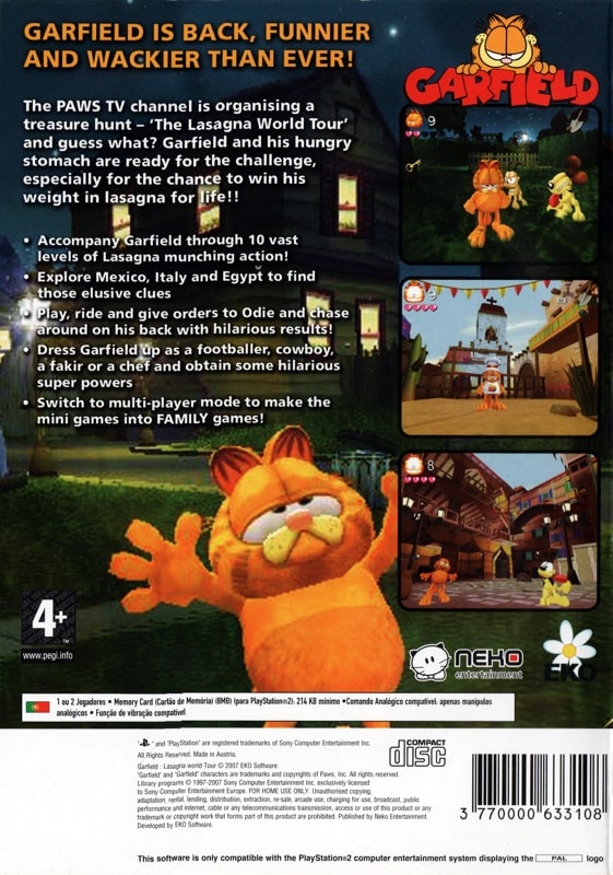 Capa do jogo Garfield: Lasagna World Tour