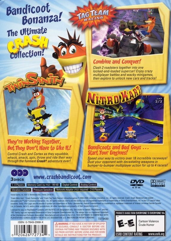 Capa do jogo Crash Bandicoot Action Pack
