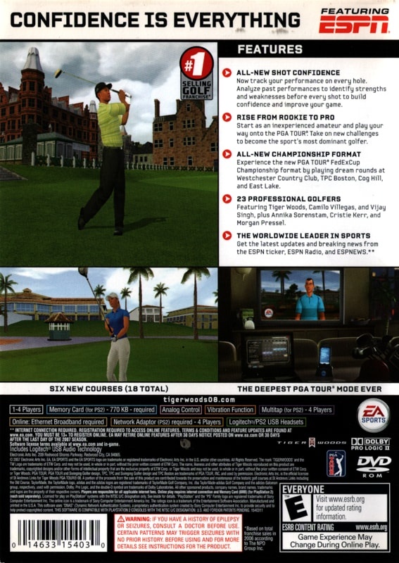 Capa do jogo Tiger Woods PGA Tour 08