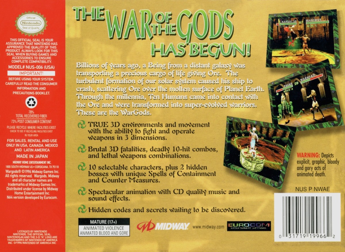 Capa do jogo War Gods