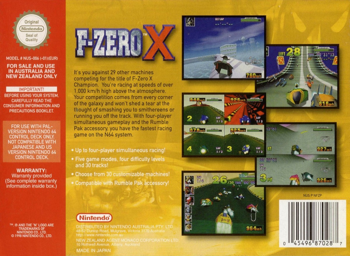 Capa do jogo F-Zero X