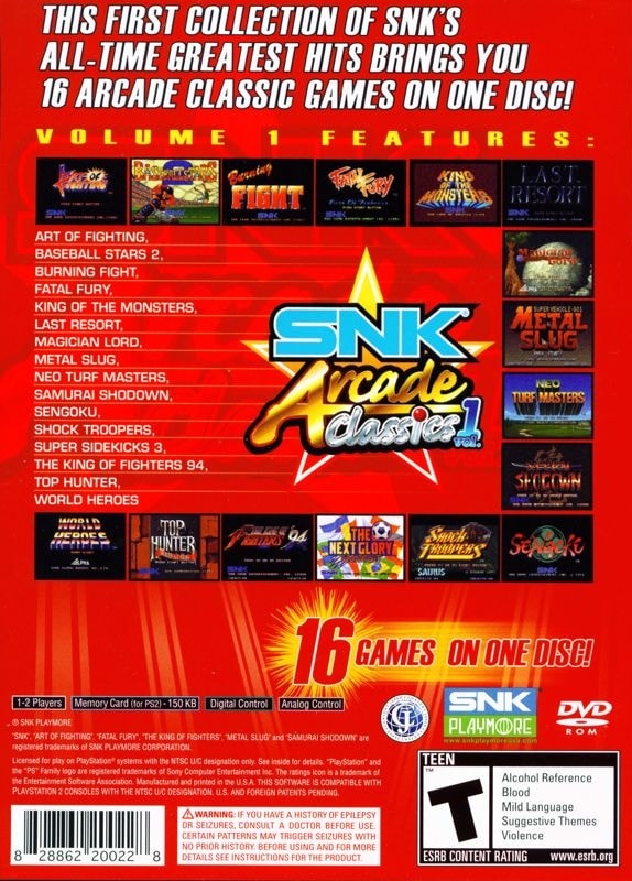 Capa do jogo SNK Arcade Classics Vol. 1