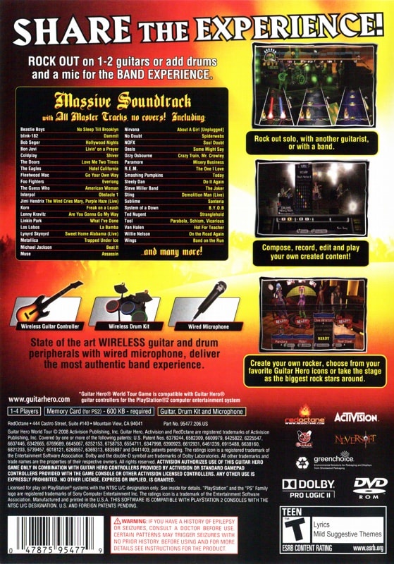 Capa do jogo Guitar Hero: World Tour
