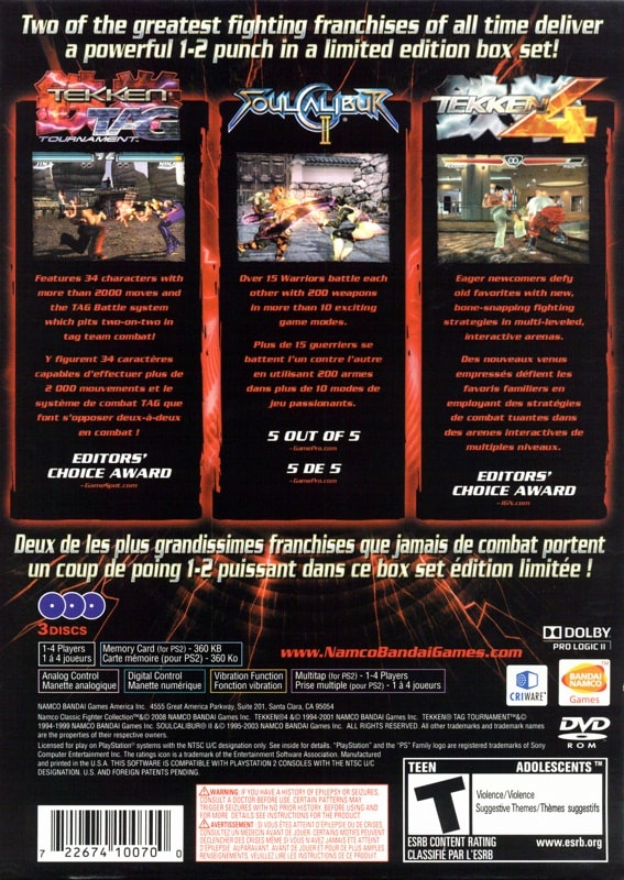 Capa do jogo Namco Classic Fighter Collection