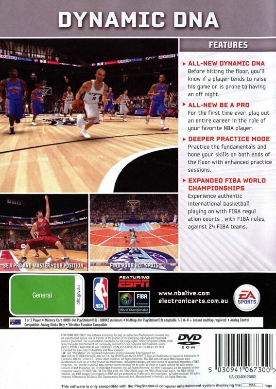 Capa do jogo NBA Live 09