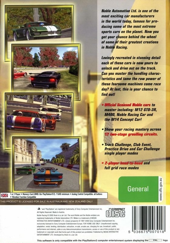 Capa do jogo Noble Racing
