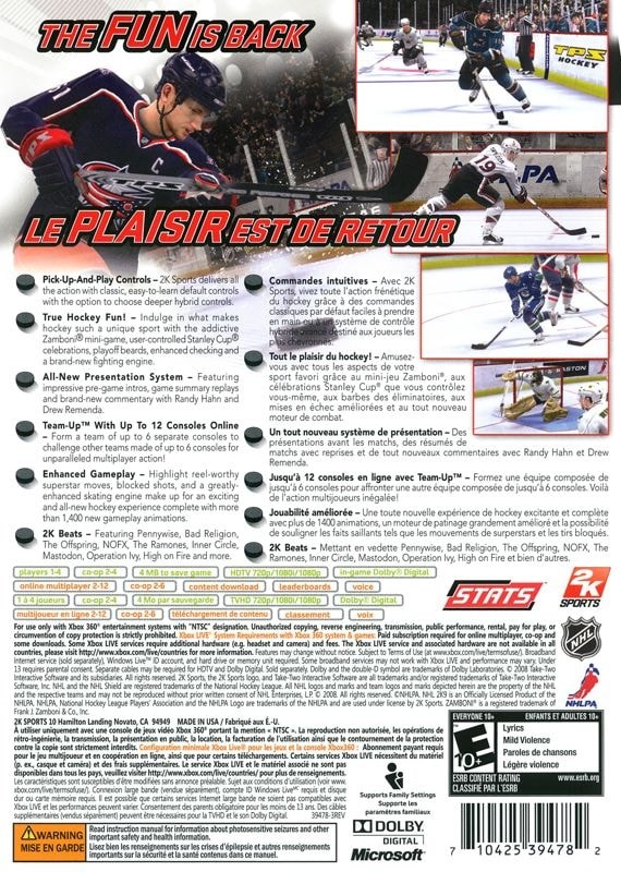 Capa do jogo NHL 2K9