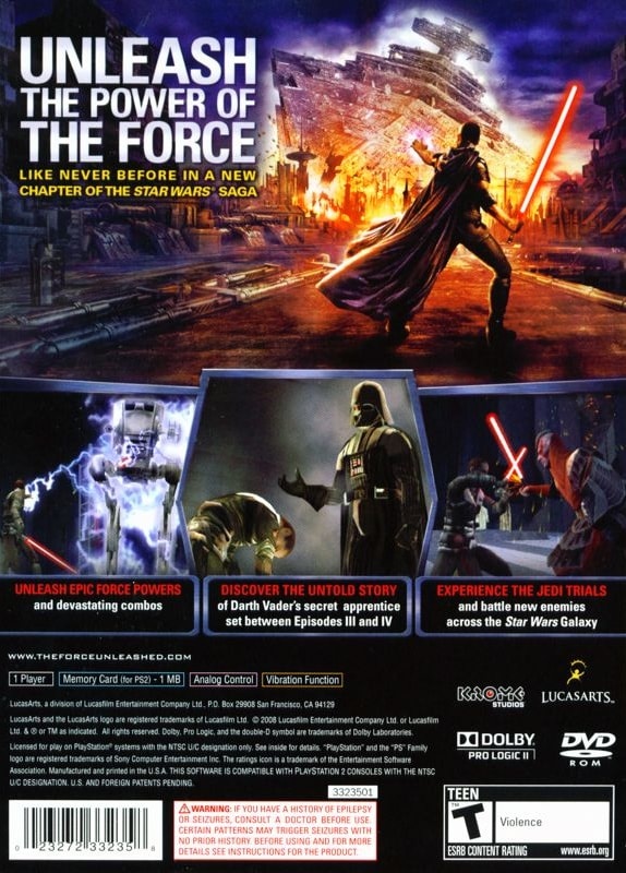Capa do jogo Star Wars: The Force Unleashed