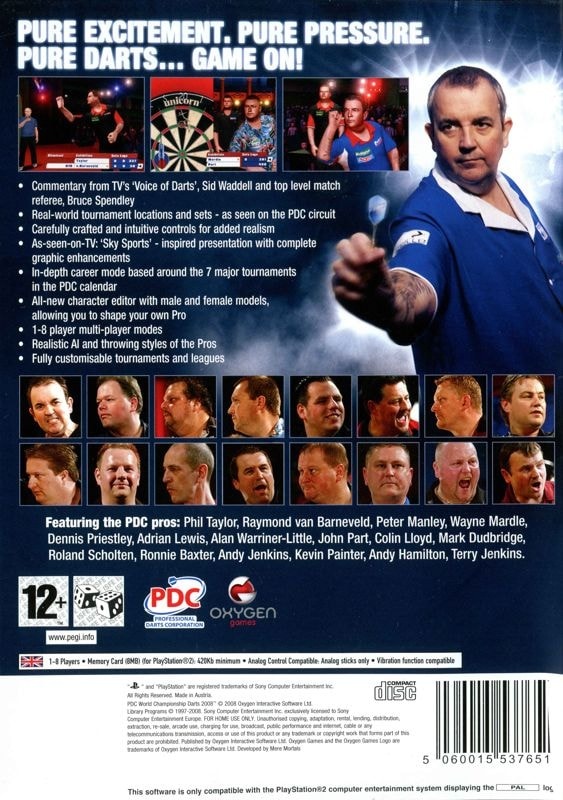 Capa do jogo PDC World Championship Darts 2008