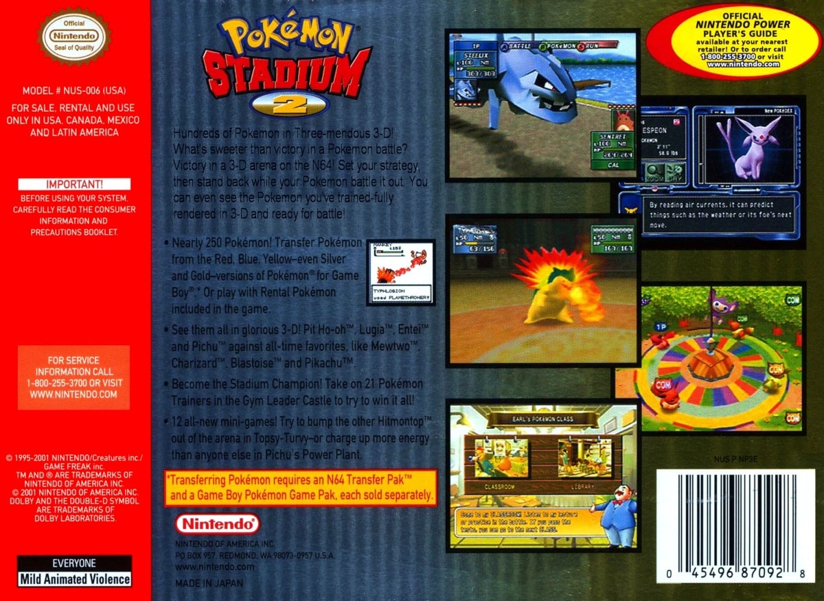 Capa do jogo Pokémon Stadium 2