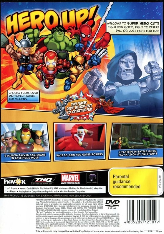 Capa do jogo Marvel Super Hero Squad