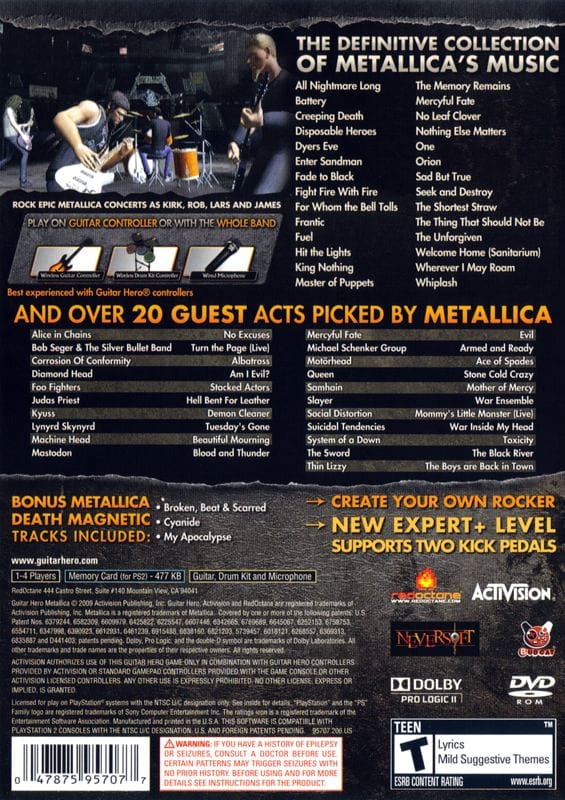 Capa do jogo Guitar Hero: Metallica