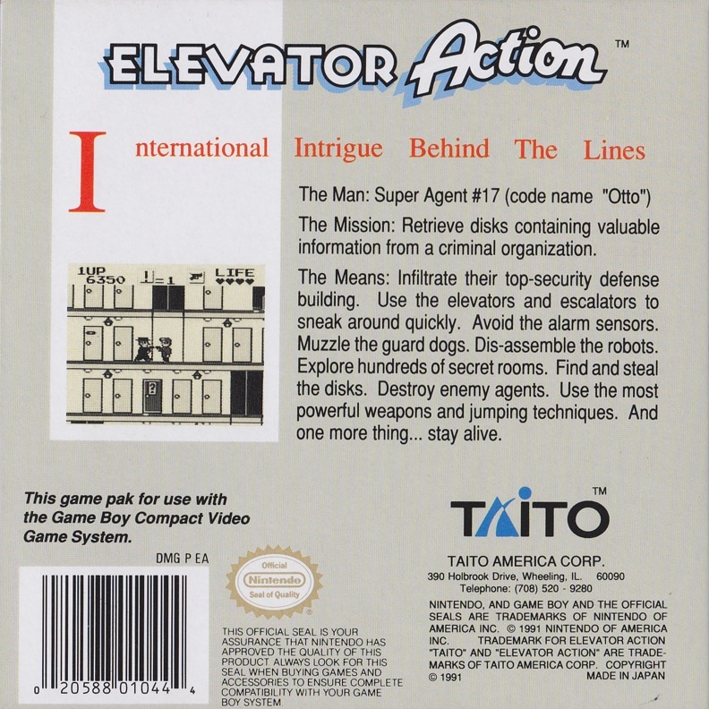 Capa do jogo Elevator Action
