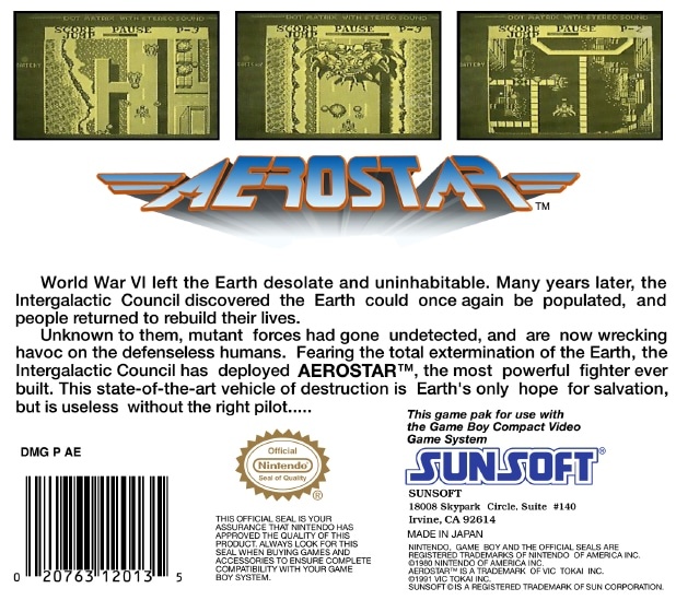 Capa do jogo Aerostar