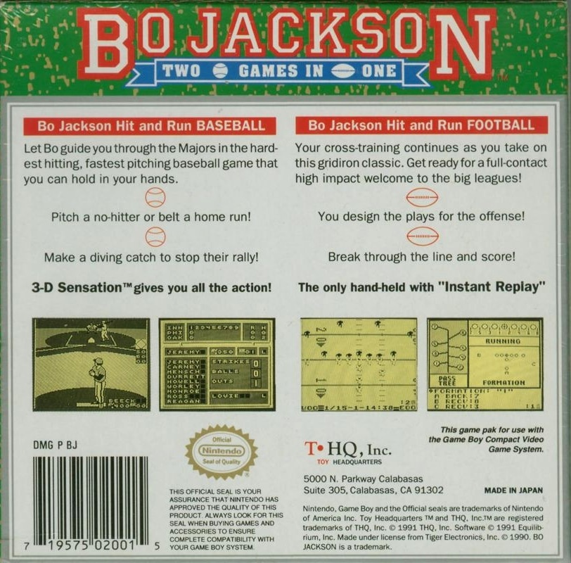 Capa do jogo Bo Jackson: Two Games in One