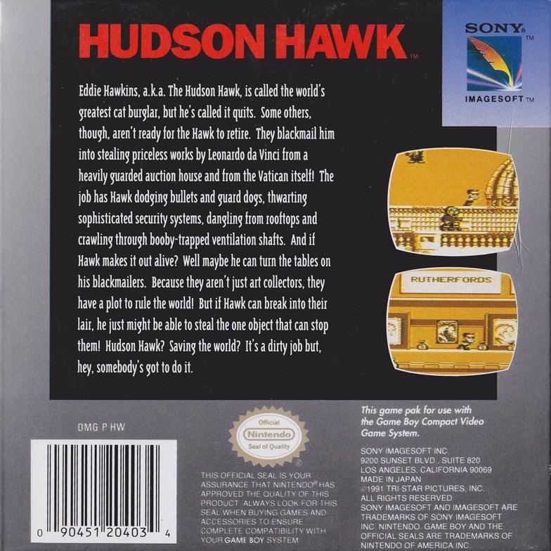 Capa do jogo Hudson Hawk