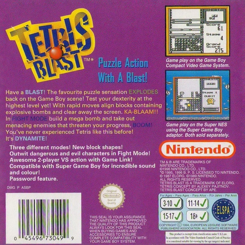 Capa do jogo Tetris Blast