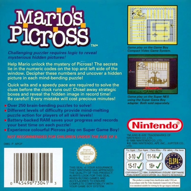 Capa do jogo Marios Picross