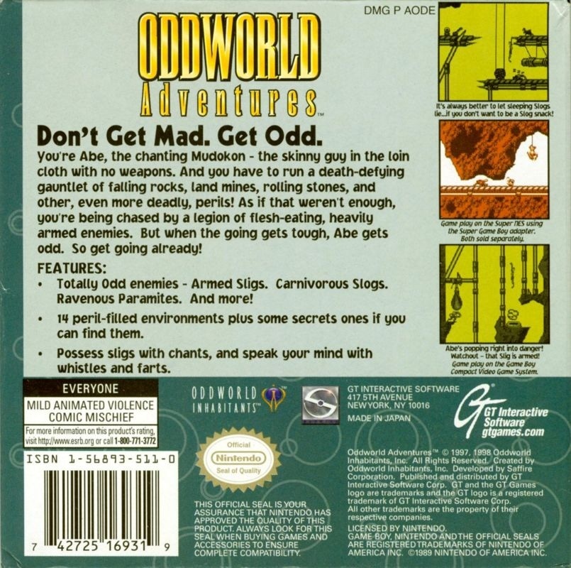Capa do jogo Oddworld Adventures
