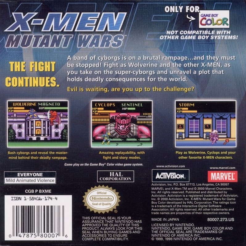 Capa do jogo X-Men: Mutant Wars