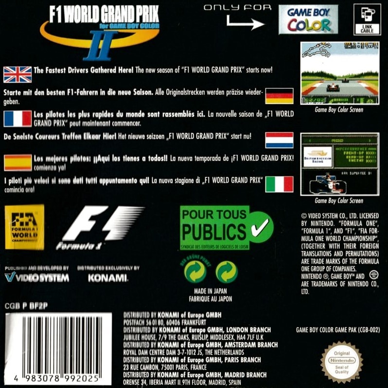 Capa do jogo F1 World Grand Prix II