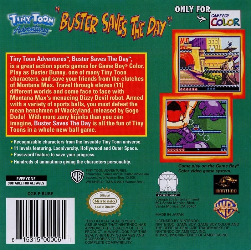 Capa do jogo Tiny Toon Adventures: Buster Saves the Day