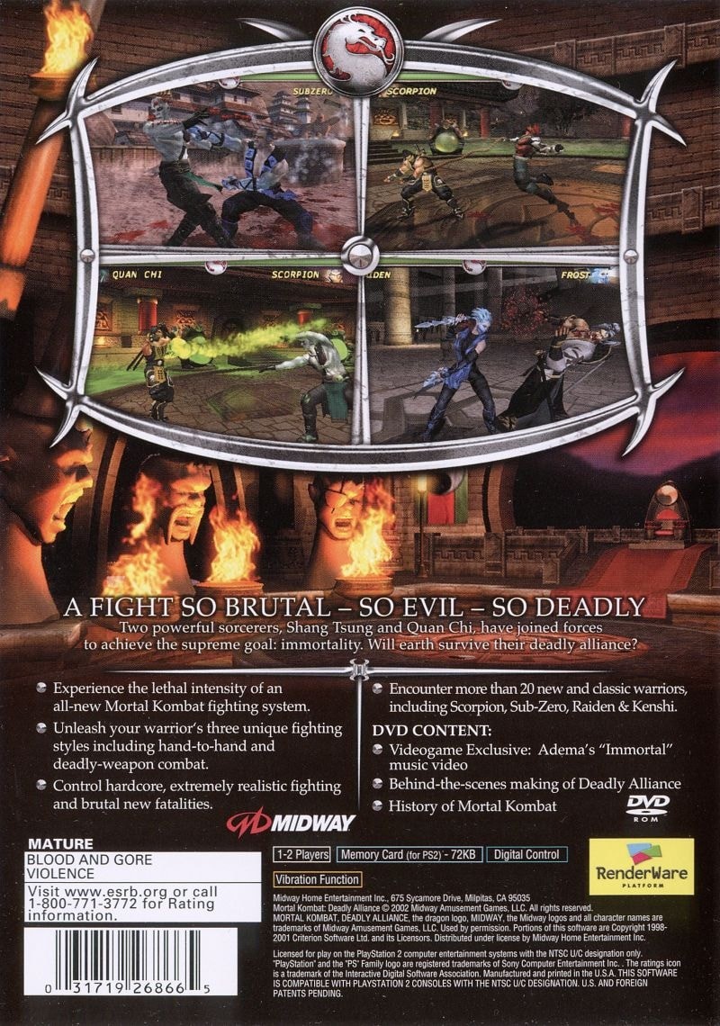 Capa do jogo Mortal Kombat: Deadly Alliance