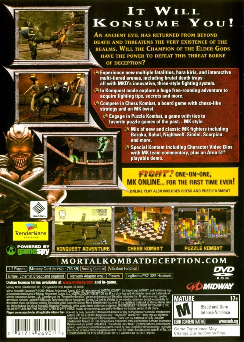 Capa do jogo Mortal Kombat: Deception