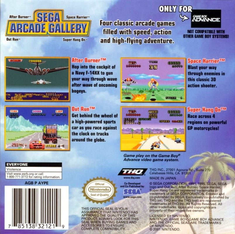 Capa do jogo SEGA Arcade Gallery