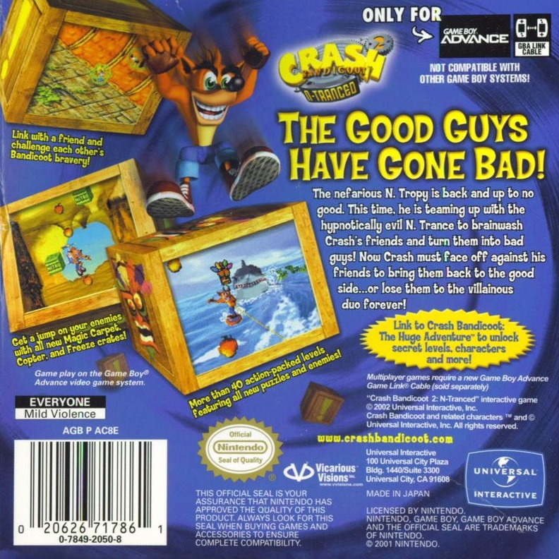 Capa do jogo Crash Bandicoot 2: N-Tranced
