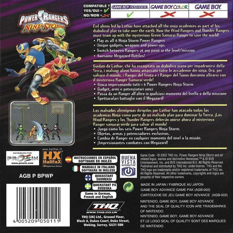 Capa do jogo Power Rangers: Ninja Storm