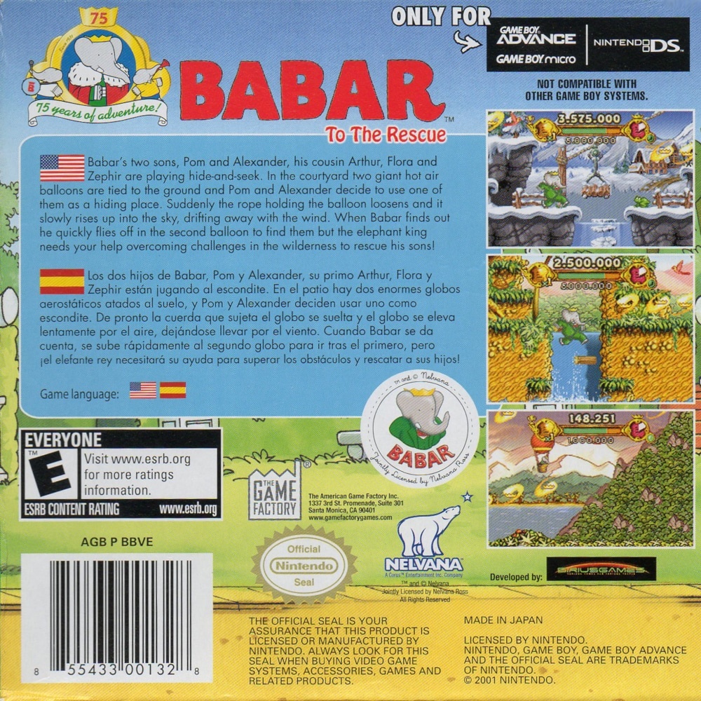Capa do jogo Babar To The Rescue